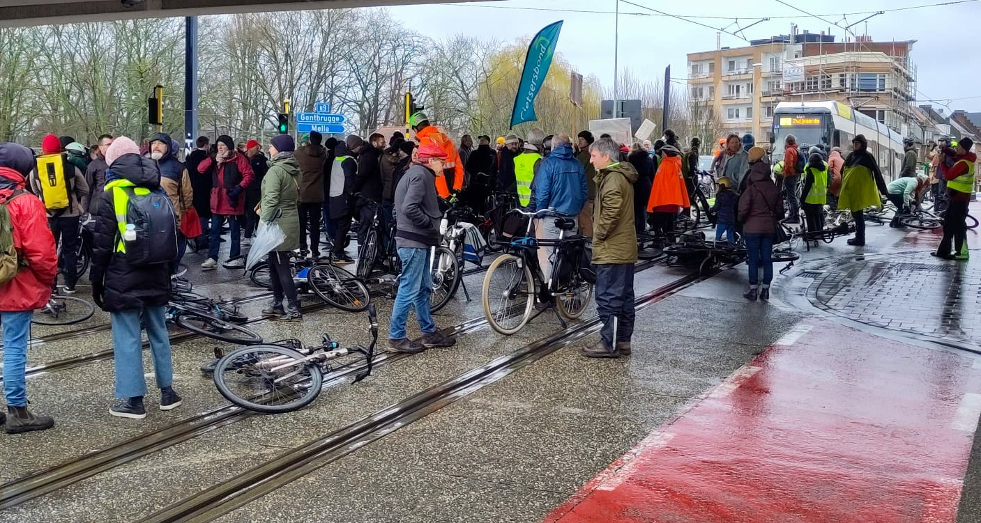 Actie kruispunt in Gent